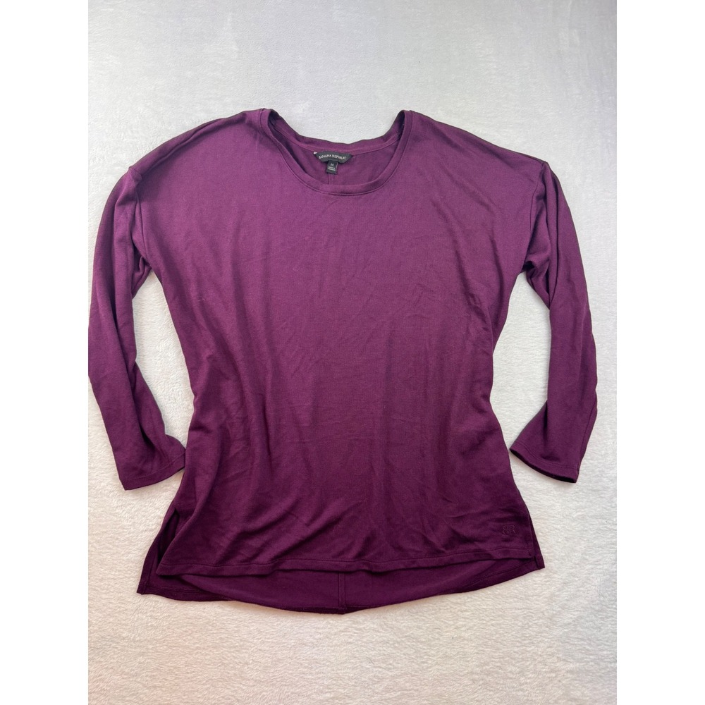 Banana Republic Womens Plum Purple Drop Shoulder Long Sleeve Top Size M